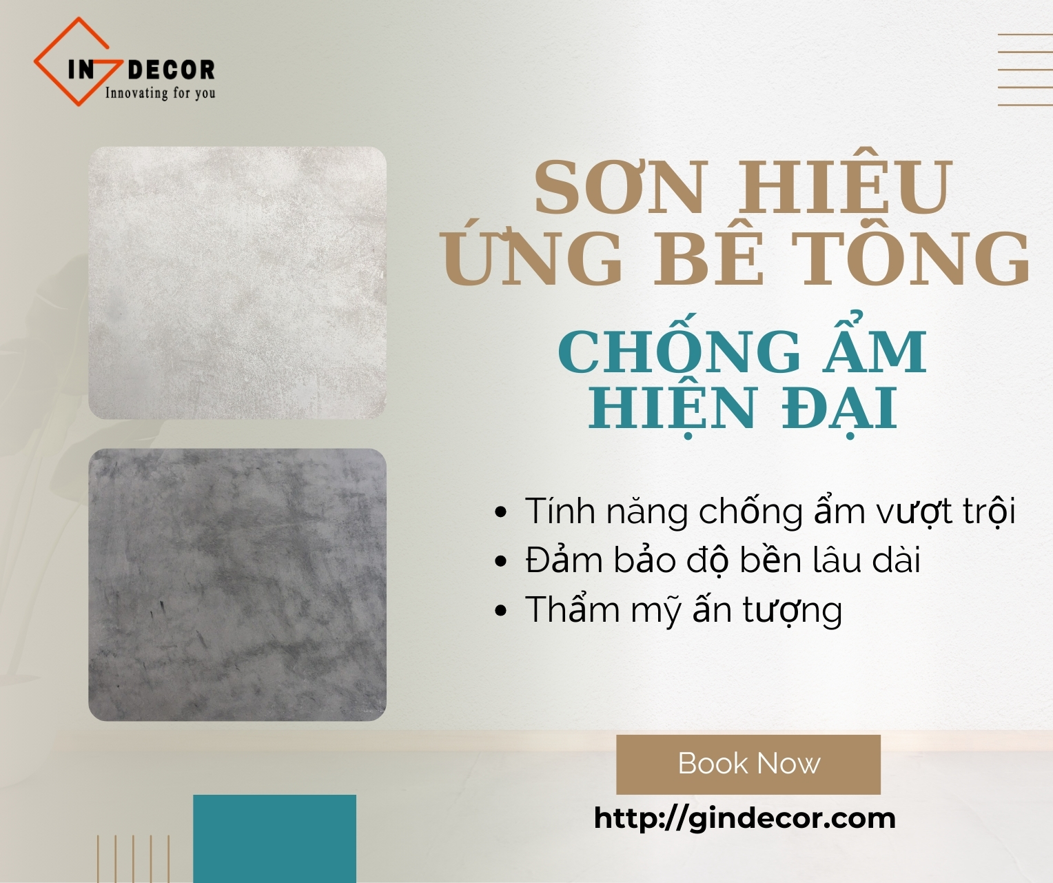 Sơn hiệu ứng bê tông chống ẩm hiện đại