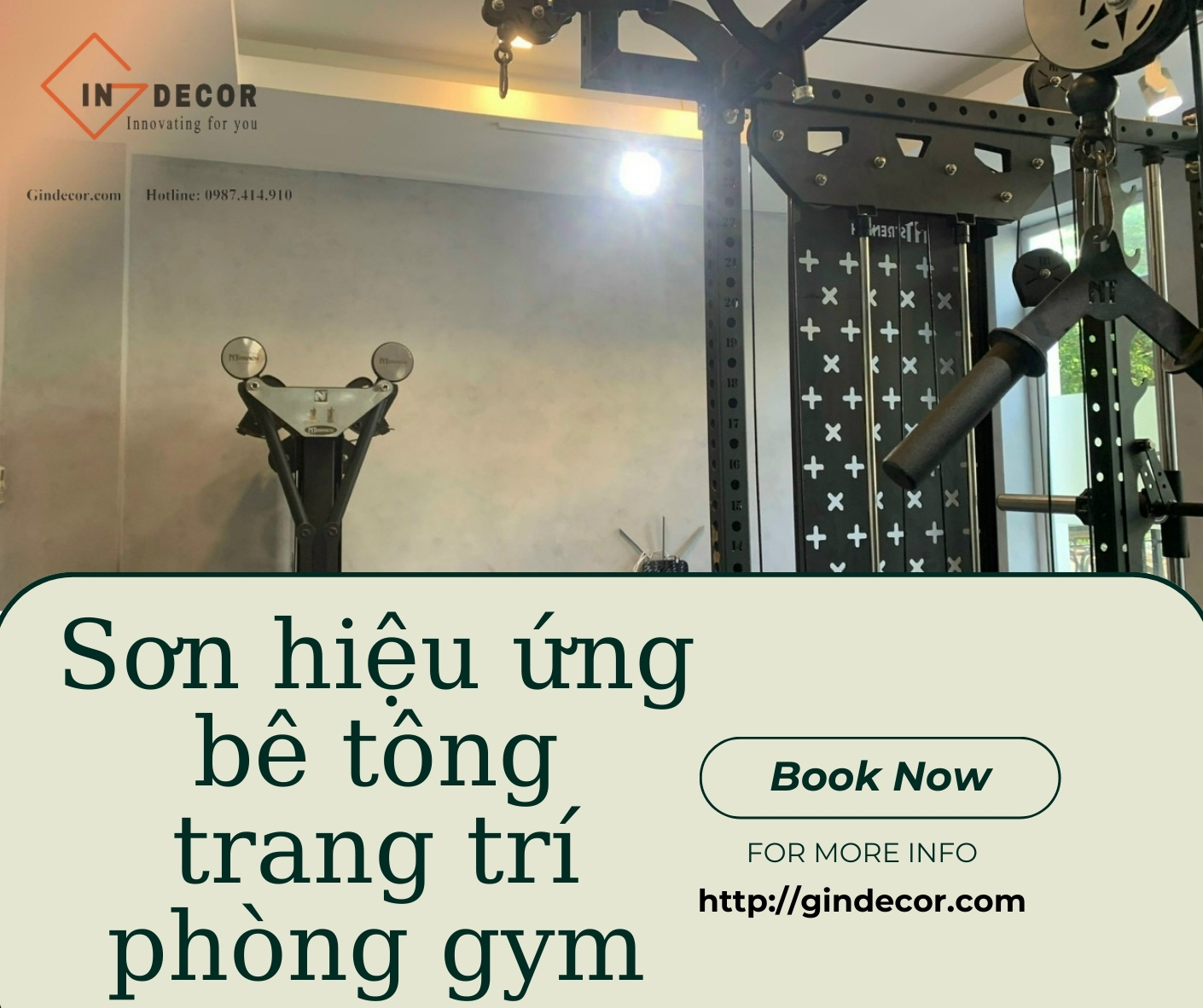 Sơn hiệu ứng bê tông trang trí phòng gym