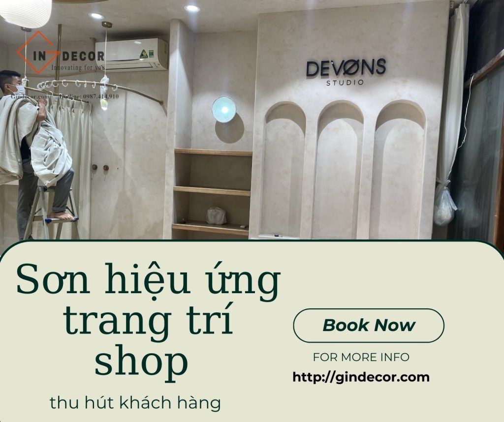 Sơn hiệu ứng trang trí shop thu hút khách hàng