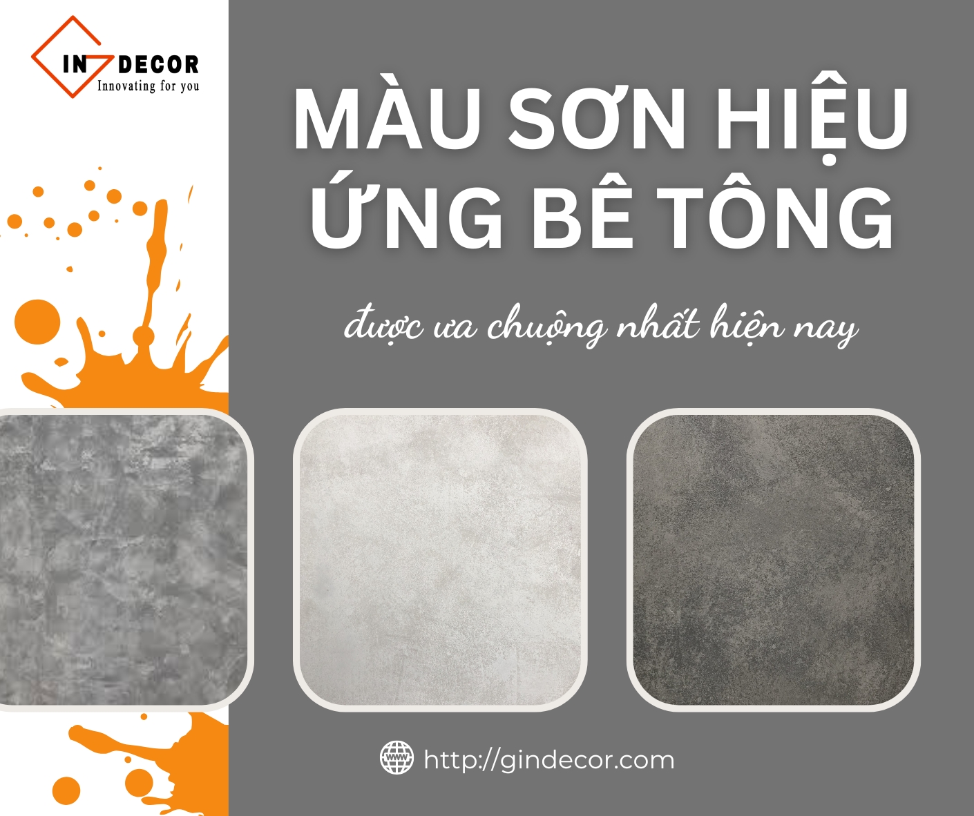 Màu sơn hiệu ứng bê tông được ưa chuộng nhất hiện nay