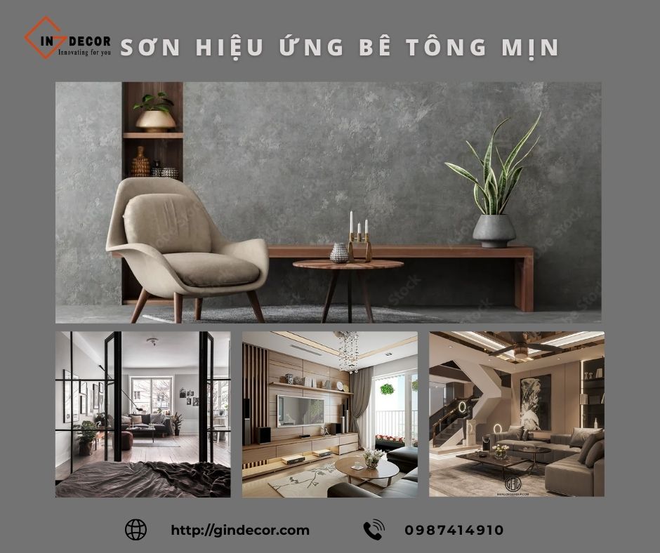 Hiệu ứng sơn bê tông mịn