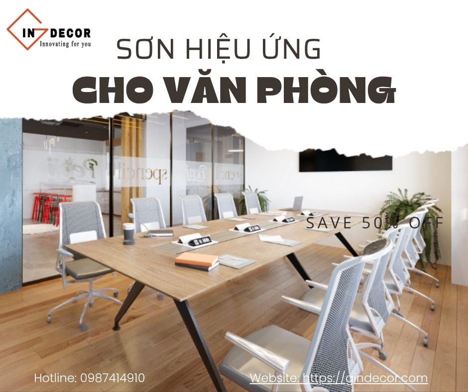 Sơn hiệu ứng cho văn phòng-không gian làm việc hiện đại
