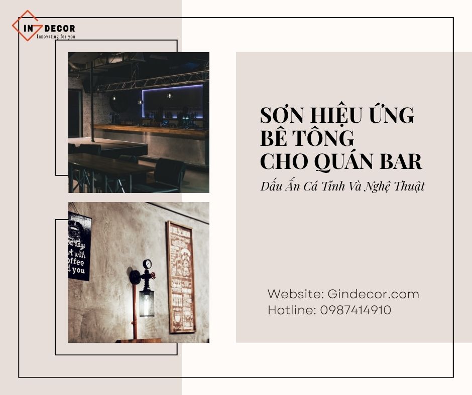 Sơn hiệu ứng bê tông cho quán bar