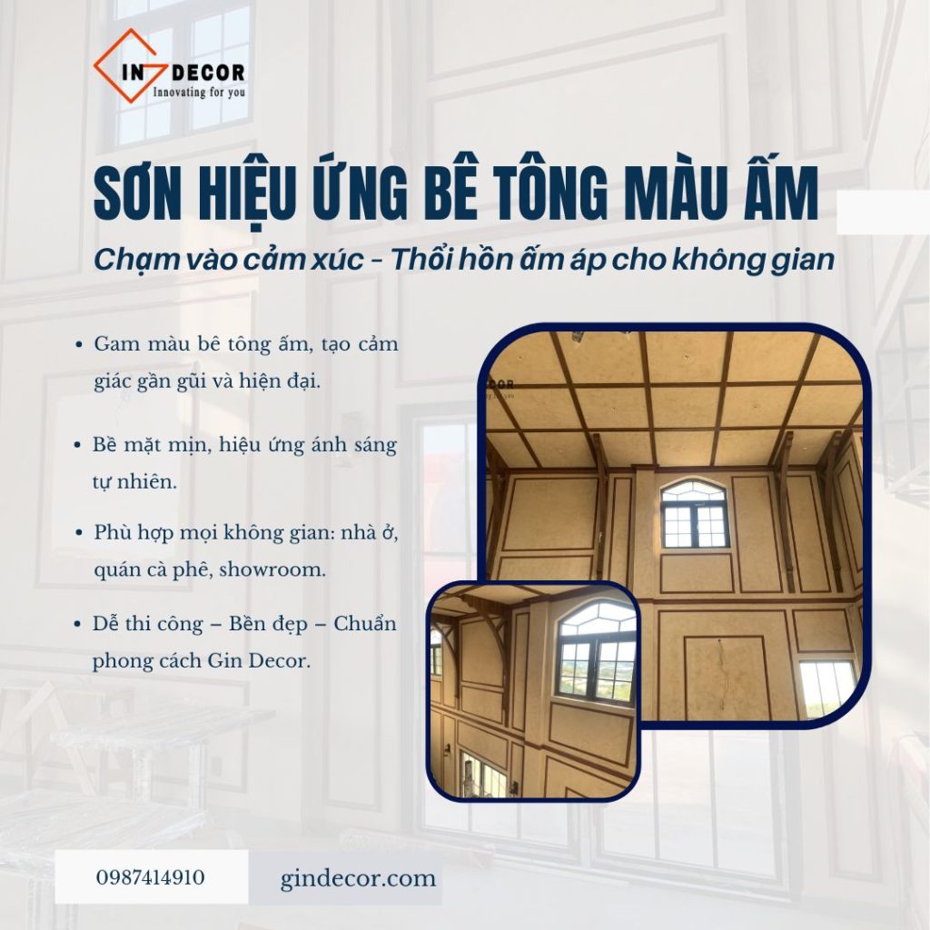 sơn hiệu ứng bê tông màu ấm