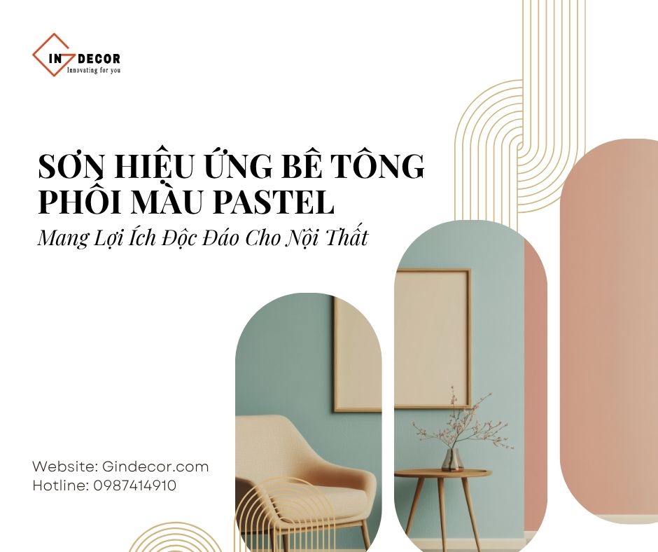 sơn hiệu ứng bê tông phối màu pastel