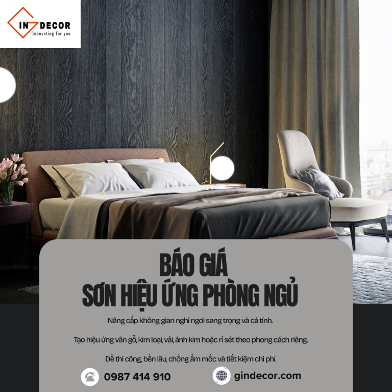 Báo giá sơn hiệu ứng phòng ngủ – Tạo không gian sống ấm áp cùng Gindecor