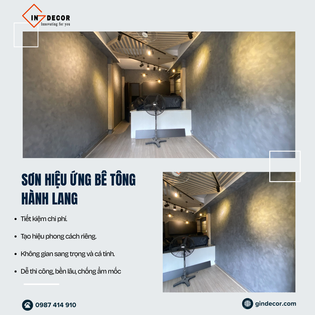 Sơn hiệu ứng bê tông hành lang