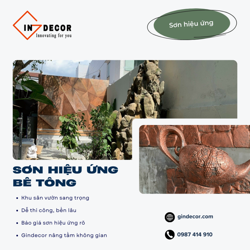 Sơn hiệu ứng bê tông khu sân vườn