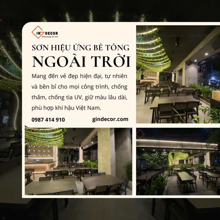 Sơn hiệu ứng bê tông ngoài trời: Giải pháp hoàn hảo cho không gian ngoại thất