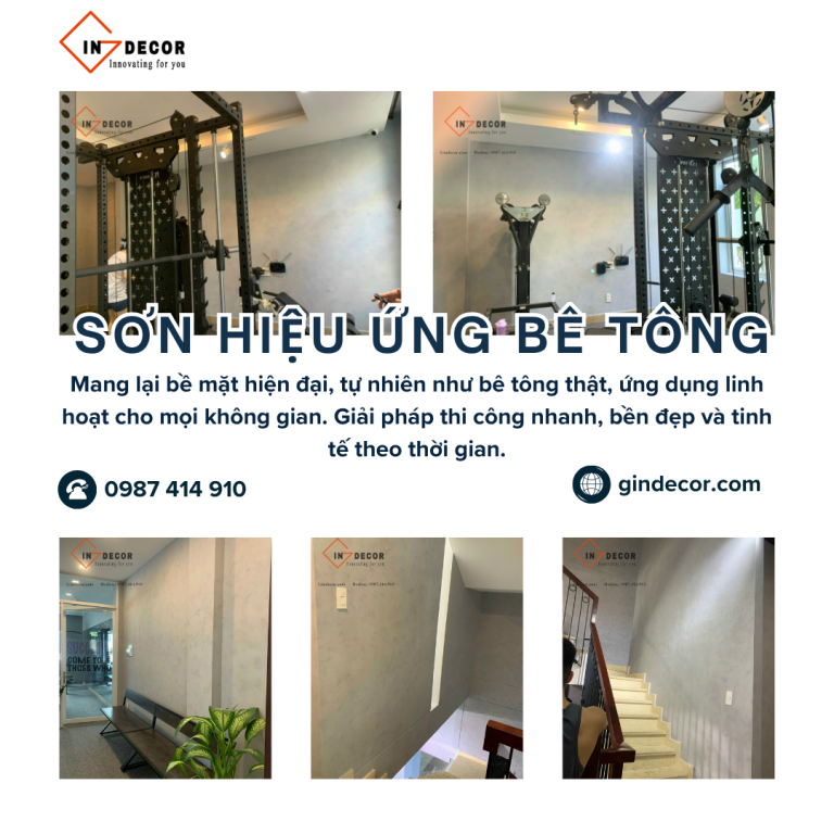 Sơn hiệu ứng bê tông siêu bền mở ra xu hướng hoàn thiện không gian hiện đại cùng Gindecor