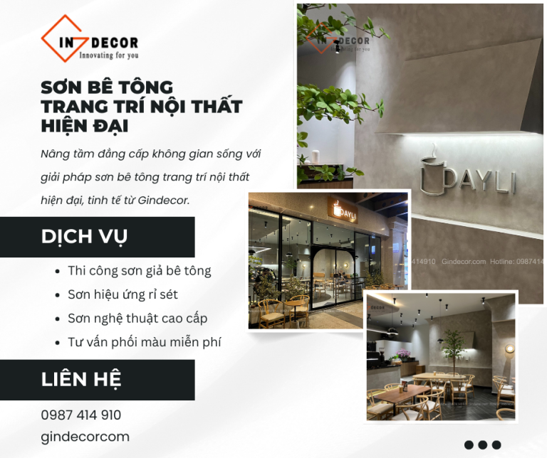 Sơn bê tông trang trí nội thất hiện đại: Đẳng cấp mới