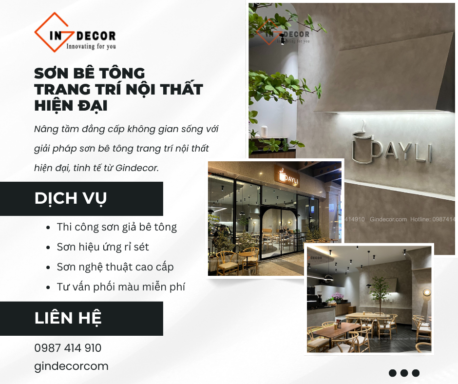 Sơn bê tông trang trí nội thất hiện đại: Đẳng cấp mới