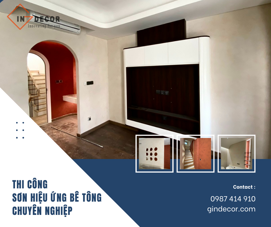 Thi công sơn hiệu ứng bê tông chuyên nghiệp