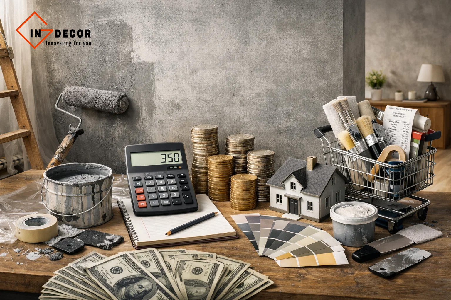 Giá thi công sơn hiệu ứng bê tông trong nhà bao nhiêu