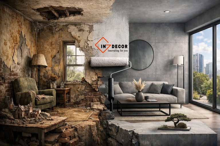 Sơn hiệu ứng bê tông hiện đại – Xu hướng hoàn thiện nội thất tối giản, cá tính và bền vững