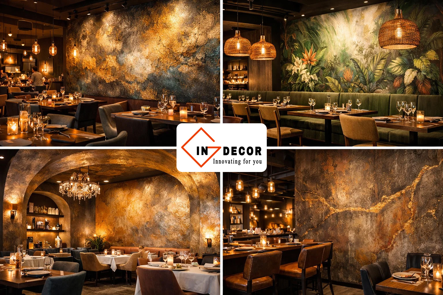 Giải pháp hoàn thiện bề mặt nhà hàng bằng sơn hiệu ứng