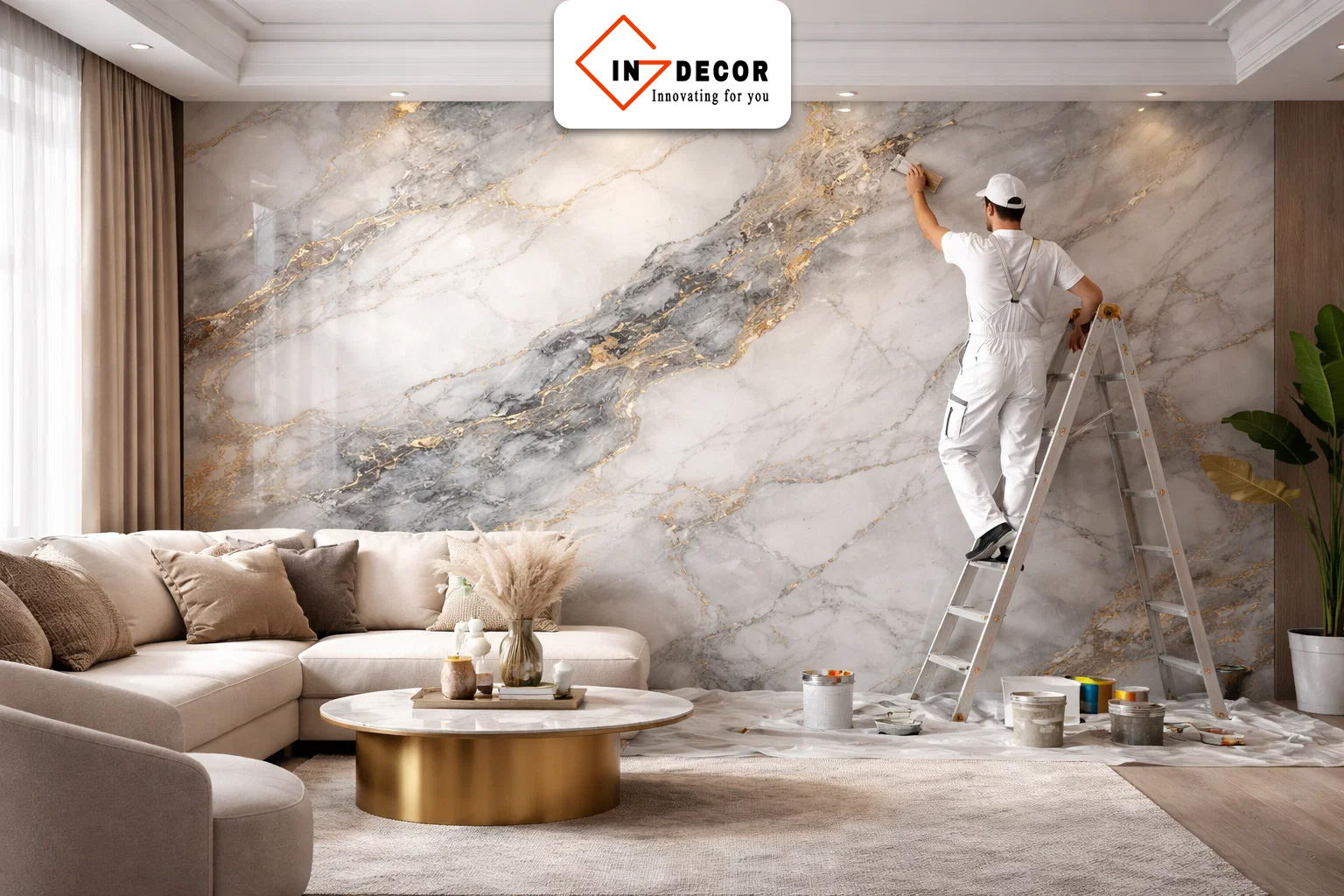 Sơn hiệu ứng giả đá marble
