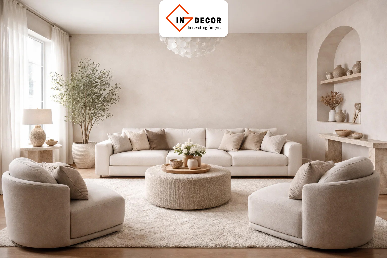 Sơn hiệu ứng vân vải nhẹ nhàng phòng khách