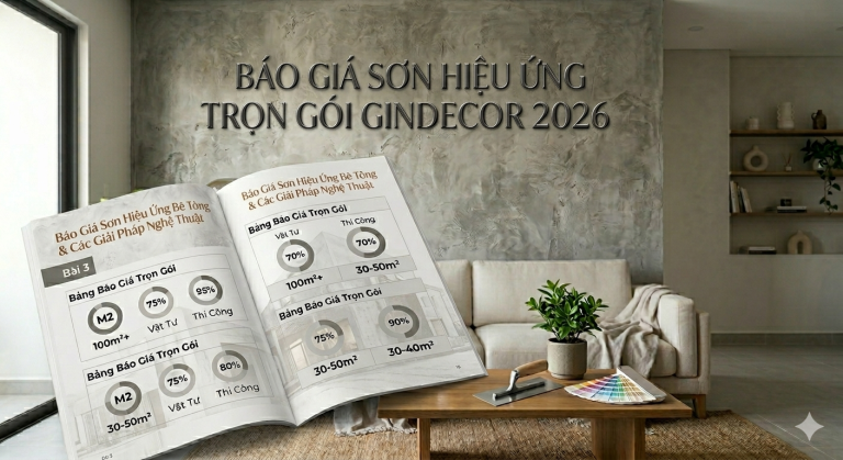 Giá sơn hiệu ứng bê tông trọn gói bao gồm vật tư và thi công mới nhất
