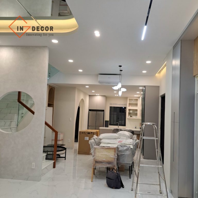 Sức hút từ sơn hiệu ứng giả cổ trong thiết kế nhà phố hiện đại
