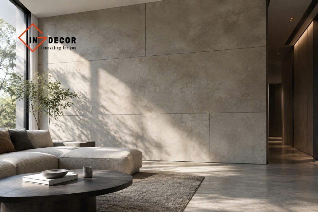 Sơn hiệu ứng bê tông kẻ ron sảnh chờ