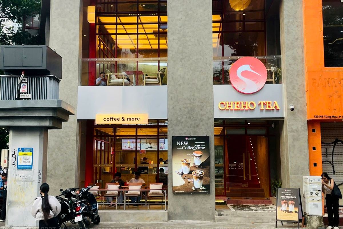 Sơn hiệu ứng bê tông mặt tiền Cheho tea