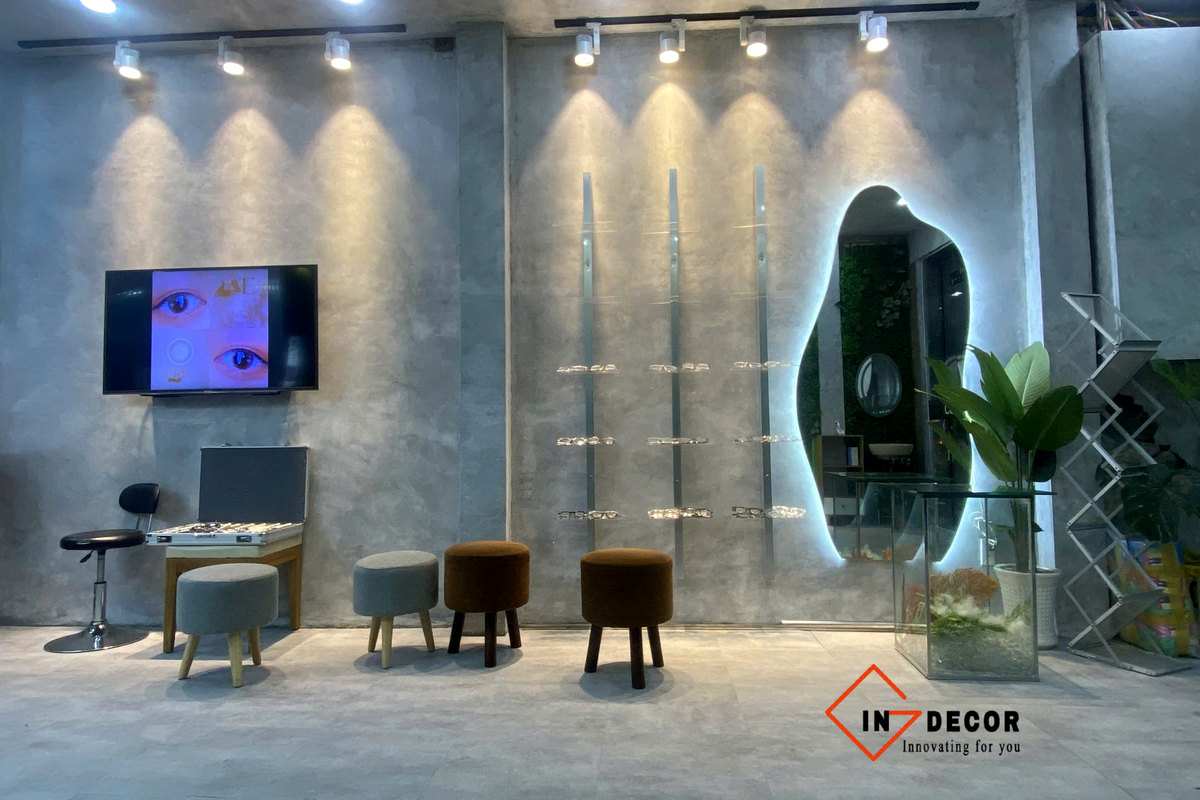 Sơn hiệu ứng bê tông xám showroom