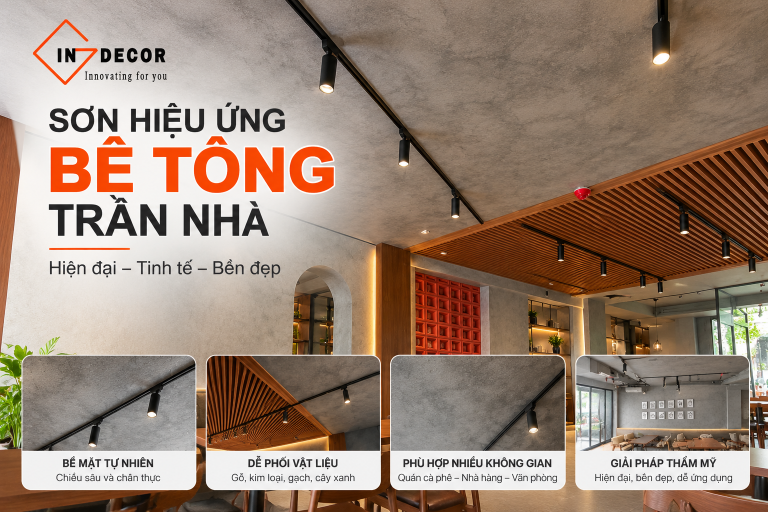 Sơn hiệu ứng bê tông trần nhà: 7 yếu tố cần kiểm tra trước khi thi công