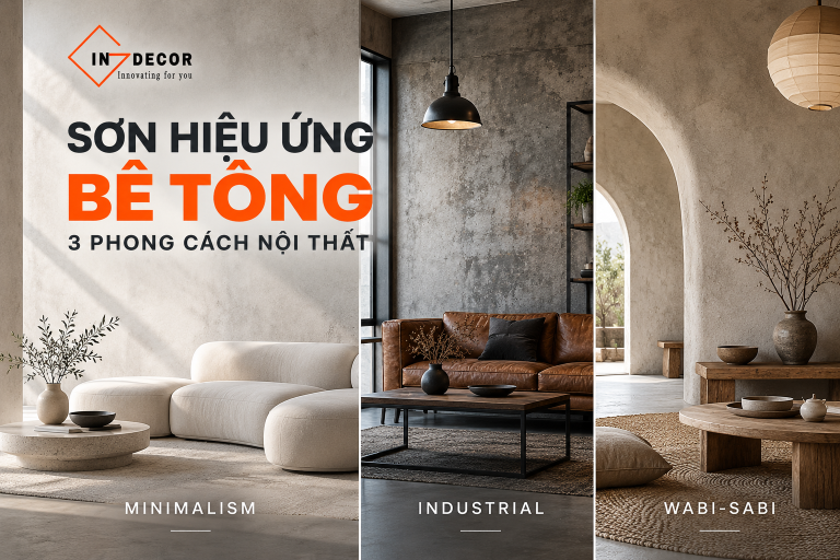 Sơn hiệu ứng bê tông cho từng phong cách nội thất: Minimalism, Industrial và Wabi-sabi